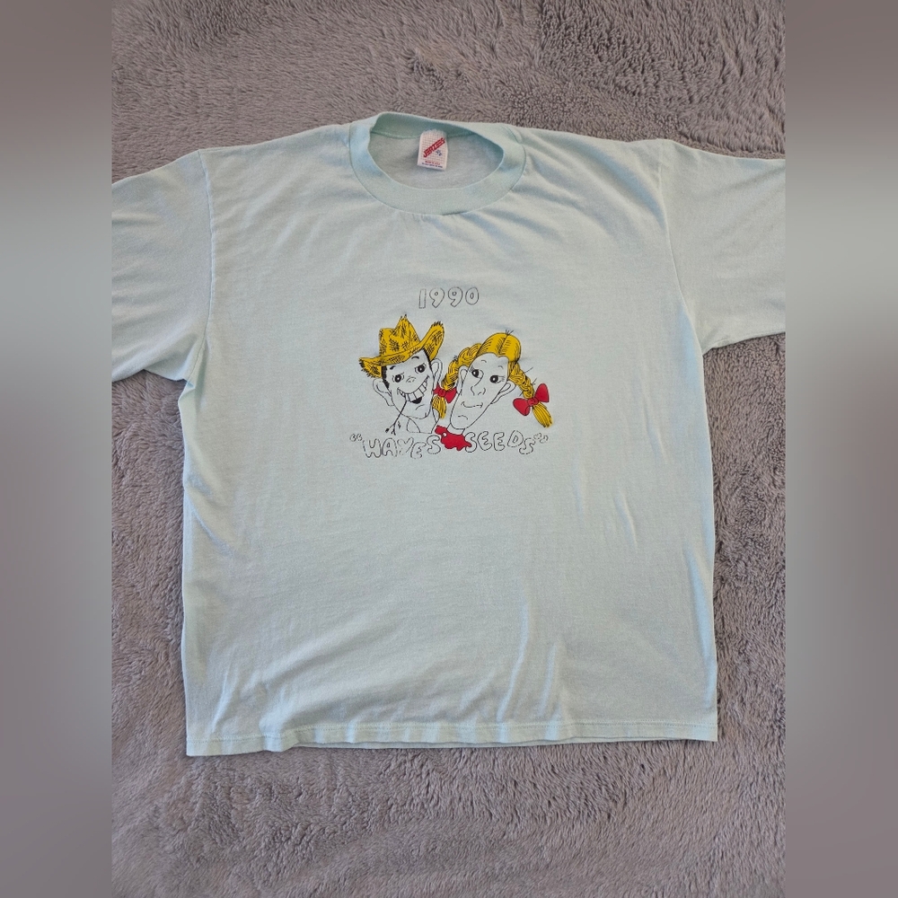 Vintage 1990 "Hayes Seeds" Themed Single Stitch T-Shirt - Picture 3 of 12